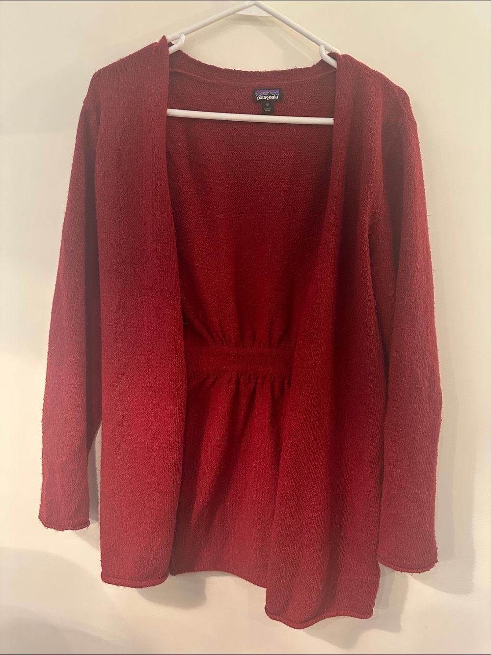 Patagonia Women's Red Open-Front Cardigan with Stretch Waist